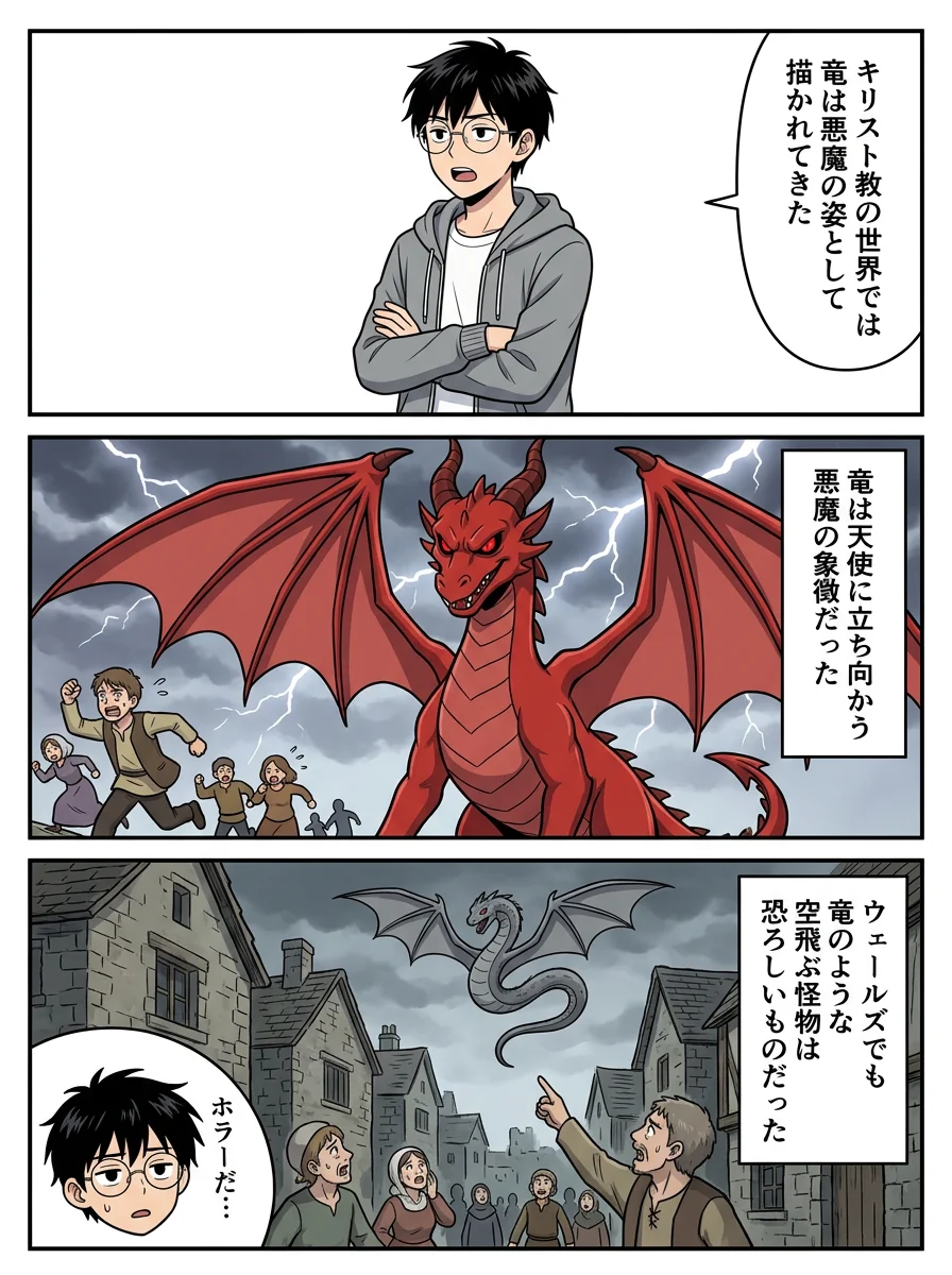 漫画「赤い竜はなぜ国旗に?」3ページ目