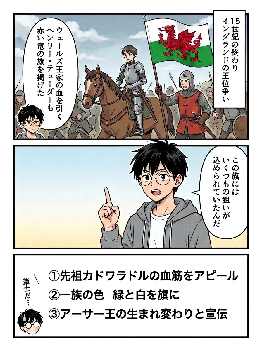 漫画「赤い竜はなぜ国旗に?」10ページ目