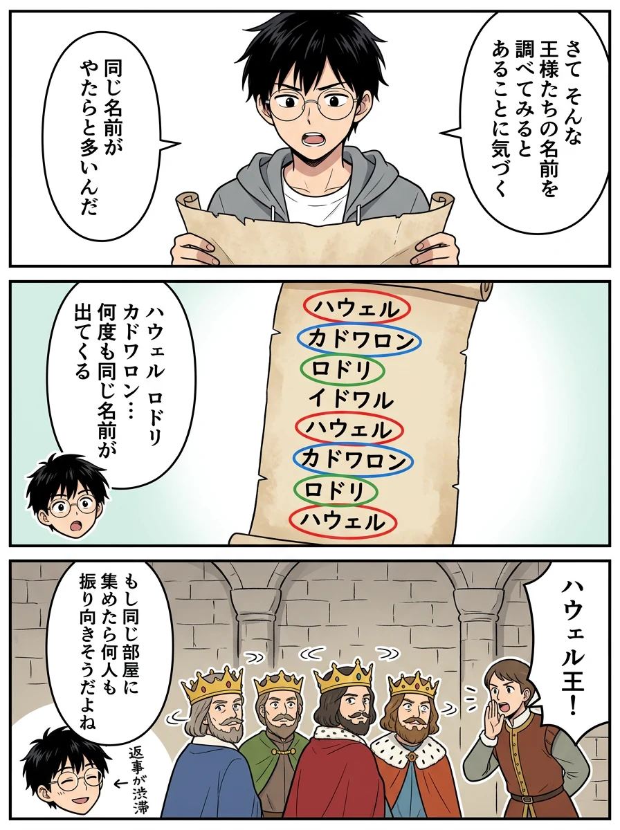 漫画「中世ウェールズの王様は、なぜみんなあだ名持ち?」3ページ目