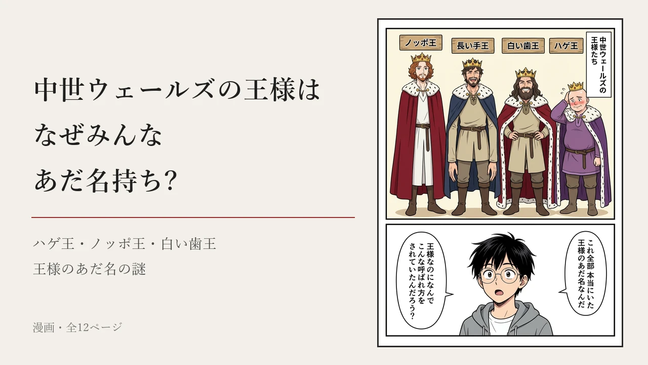 漫画「中世ウェールズの王様は、なぜみんなあだ名持ち?」の表紙
